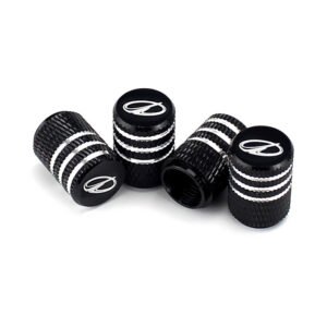 Oldsmobile Black Laser Engraved Tire Valve Stem Caps