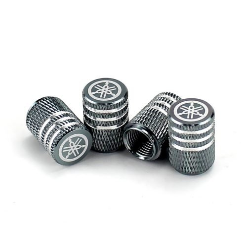 Yamaha Grey Laser Engraved Tire Valve Caps – Extra Spare Cap Total 5 Caps