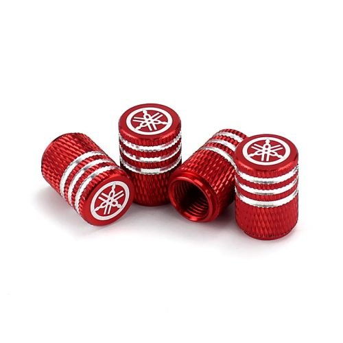 Yamaha Red Laser Engraved Tire Valve Caps – Extra Spare Cap Total 5 Caps