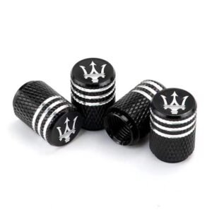 Maserati Laser Engraved Tire Valve Caps - Total 5 Caps