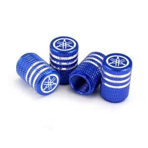Yamaha Blue Laser Engraved Tire Valve Caps - Extra Spare Cap Total 5 Caps