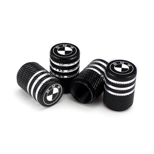 BMW Black Laser Engraved Tire Valve Caps – Extra Spare Cap Total 5 Caps