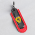 Ferrari Carbon Fiber Red Leather Keychain