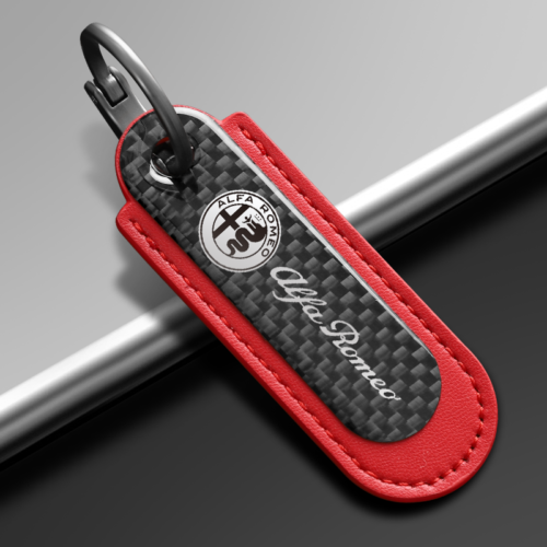 Red Carbon Fiber Key Chain Fit For Alfa Romeo Models