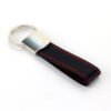 Metal Keychain - Rolls Royce Black Leather Red Stitches