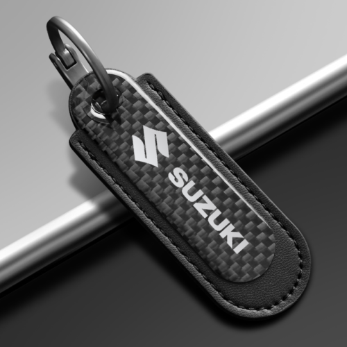 Black Carbon Fiber Key Chain Fit For Suzuki Models