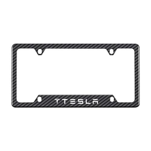 Tesla Carbon Fiber License Plate Frame 4 Holes