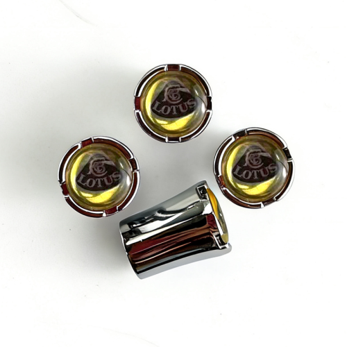 5pcs Chrome Metal Tire Valve Caps Fit For Lotus Models