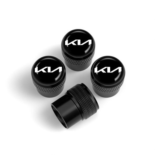 Kia New Logo Black Tire Valve Caps – Extra Spare Cap Total 5 Caps