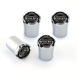 Volvo Chrome Tire Valve Caps - Extra Spare Cap Total 5 Caps