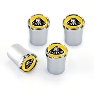 Lotus Chrome Tire Valve Caps - Extra Spare Cap Total 5 Caps