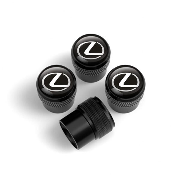 Lexus Black Tire Valve Caps - Extra Spare Cap Total 5 Caps