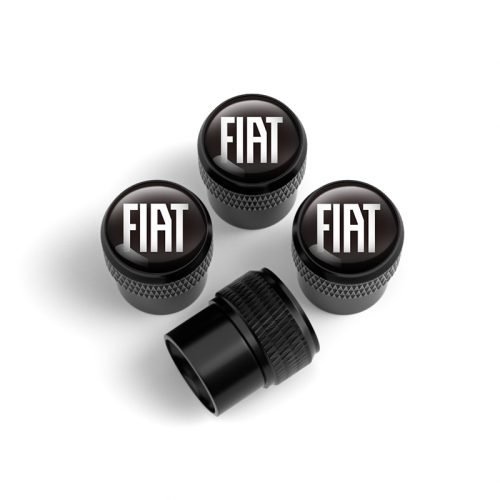 Fiat Black Tire Valve Caps – Extra Spare Cap Total 5 Caps