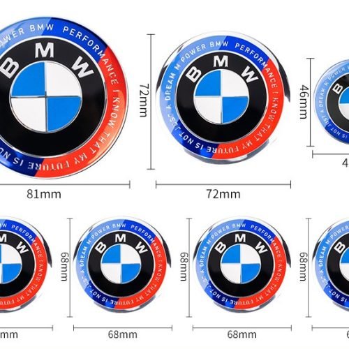 7Pcs For BMW M 50th Anniversary Emblem Badges Set 81/72/46/68