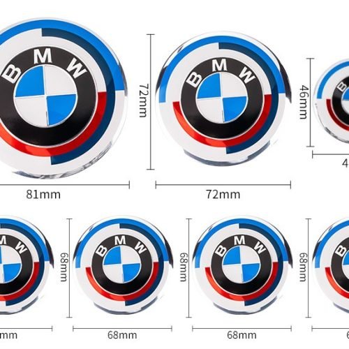 7Pcs For BMW 50th Anniversary Emblem Badges Set 81/72/46/68