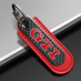 Leather Keychain Volkswagen GTI Real Carbon Fiber With Red