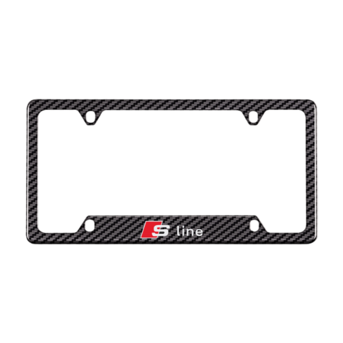 Audi S Line Carbon Fiber License Plate Frame 4 Holes