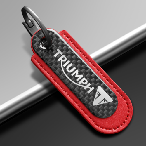 Red Carbon Fiber Key Chain Fit For Triumph Models