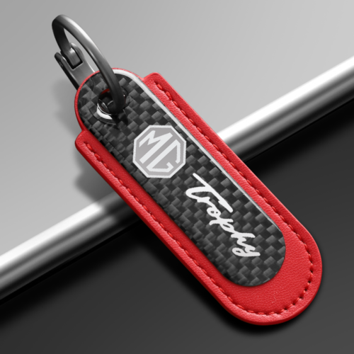 Red Carbon Fiber Key Chain Fit For MG Trophy Models