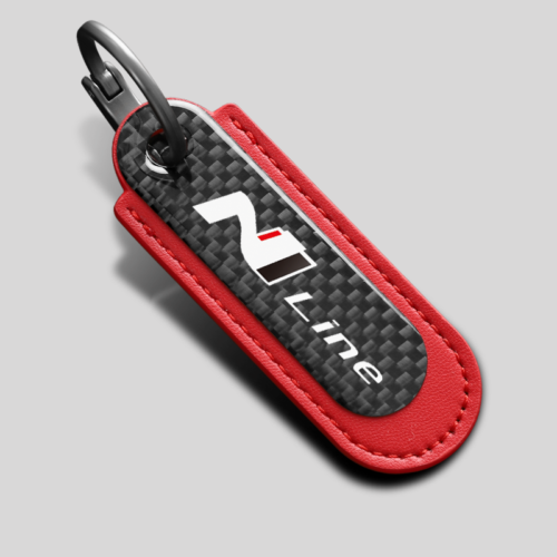 Red Carbon Fiber Key Chain Fit For Hyundai N Line Models