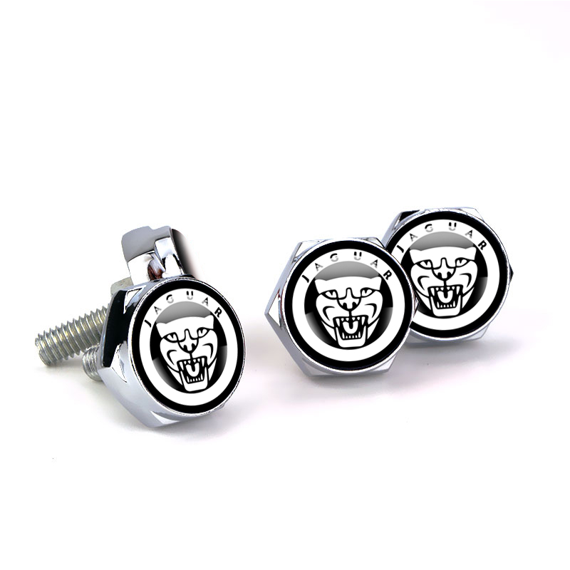 4pcs Silver Metal License Plate Bolts Fit For Jaguar Models - Image 2