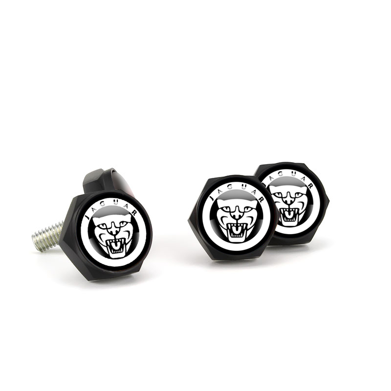 4pcs Black Metal License Plate Bolts Fit For Jaguar Models - Image 2