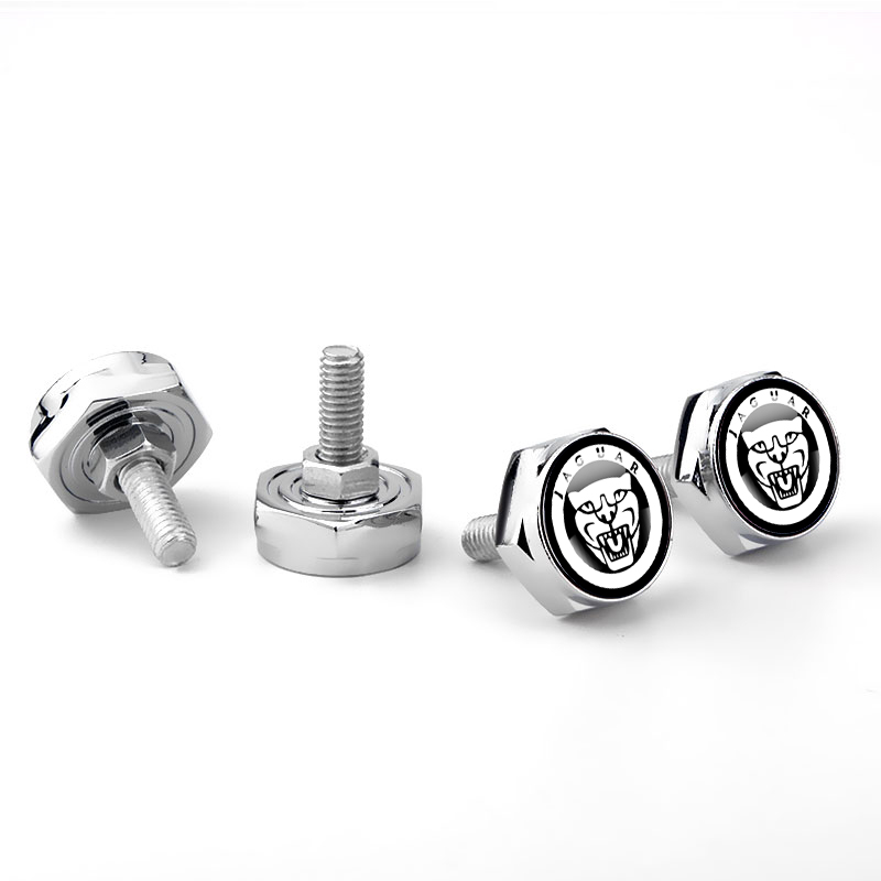 4pcs Silver Metal License Plate Bolts Fit For Jaguar Models - Image 3