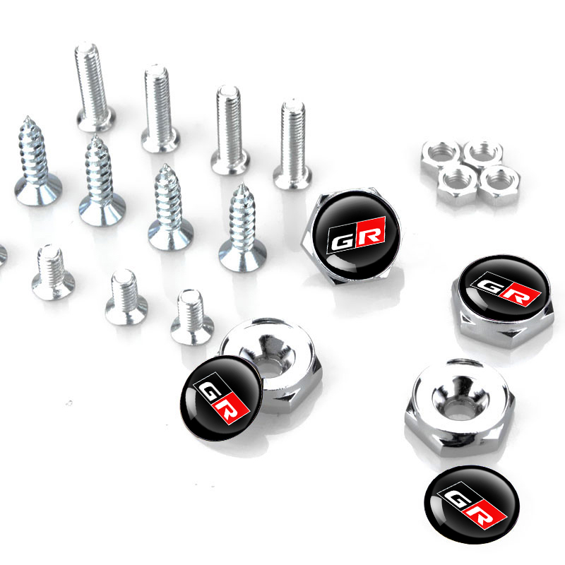4pcs Silver Metal License Plate Bolts Fit For Toyota GR Models - Image 4