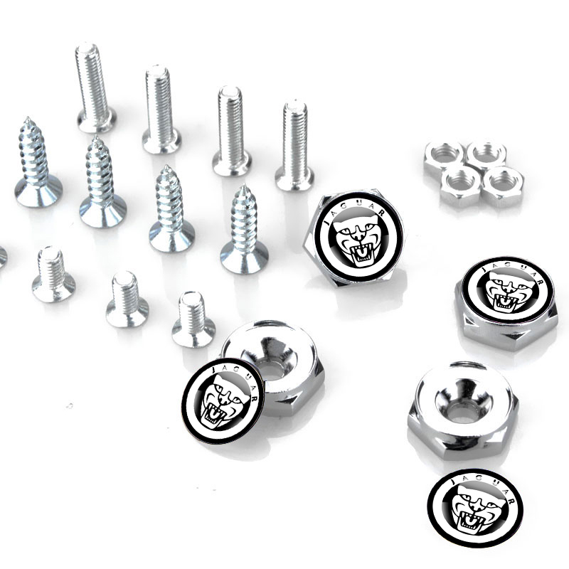 4pcs Silver Metal License Plate Bolts Fit For Jaguar Models - Image 4