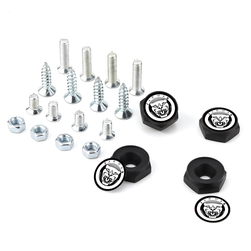 4pcs Black Metal License Plate Bolts Fit For Jaguar Models - Image 4